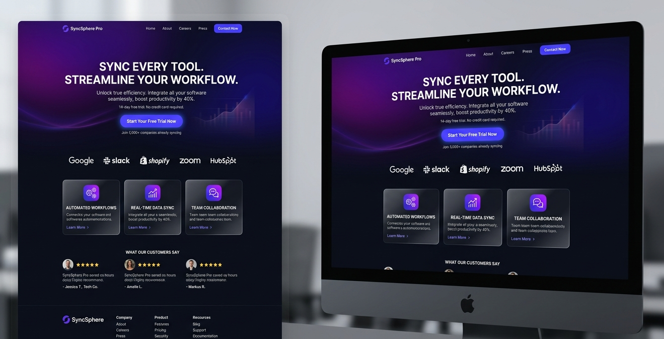 Landing Page screenshot